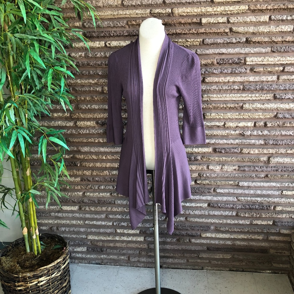 Soft Surroundings Purple Open Drape Cardigan - Picture 1 of 7